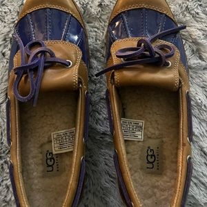 UGG Ashdale brown and blue Patent Leather Moc duck waterproof shoes